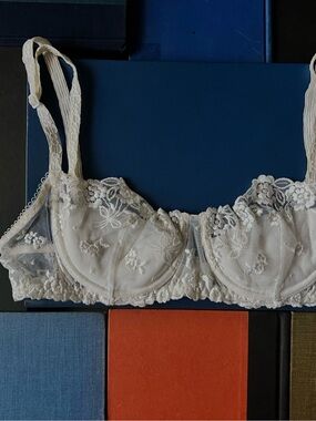 La Perla Lace Embroidered White Balconette Bra